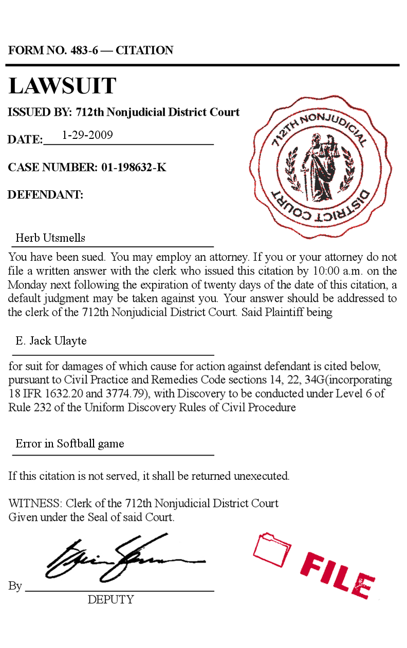 Fake lawsuit lawsuite tort filing form legal lawyer prank suit Fake lawsuit lawsuite tort filing form legal lawyer prank suit